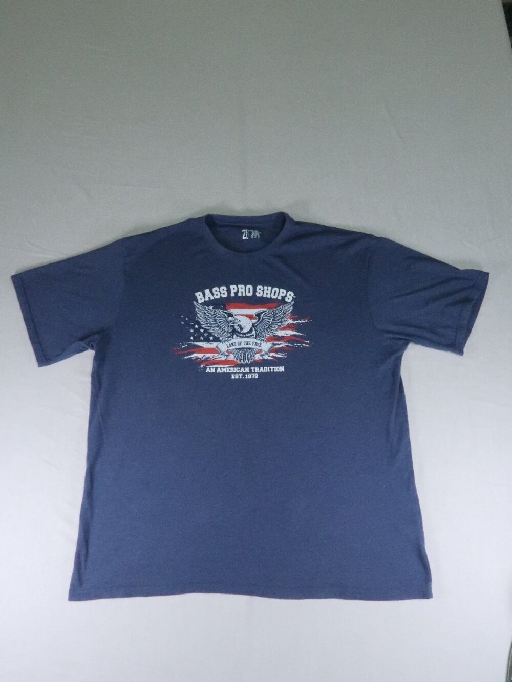 Bass Pro Shops 2XL American Flag Eagle Graphic T Shirt Americana Outdoor Tee